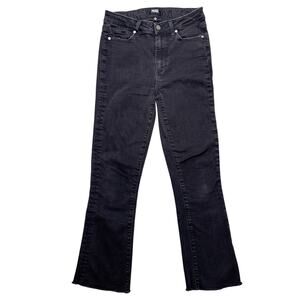 Paige Colette Crop Flare Jeans Black Size 28